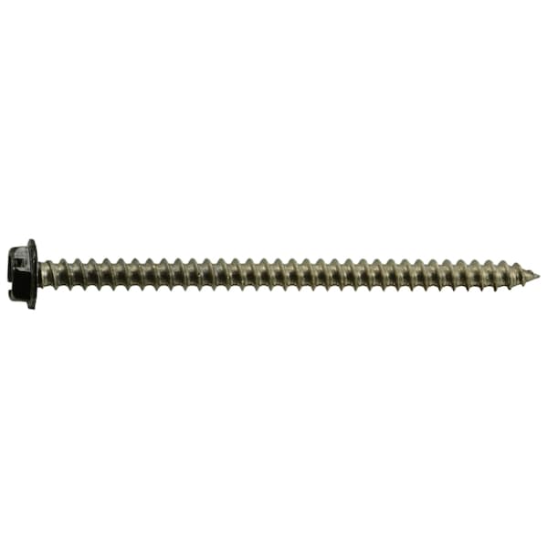 Midwest Fastener Sheet Metal Screw, #10 x 3 in, Painted 18-8 Stainless Steel Flange Hex Head 8 PK 71036 - main